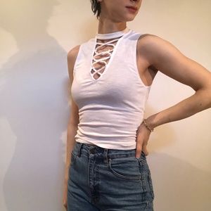 Edgy but simple white top